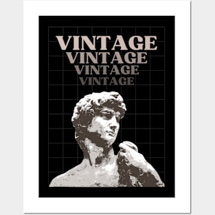 Vintage. Michelangelo's David, Classic Sculpture Posters and Art